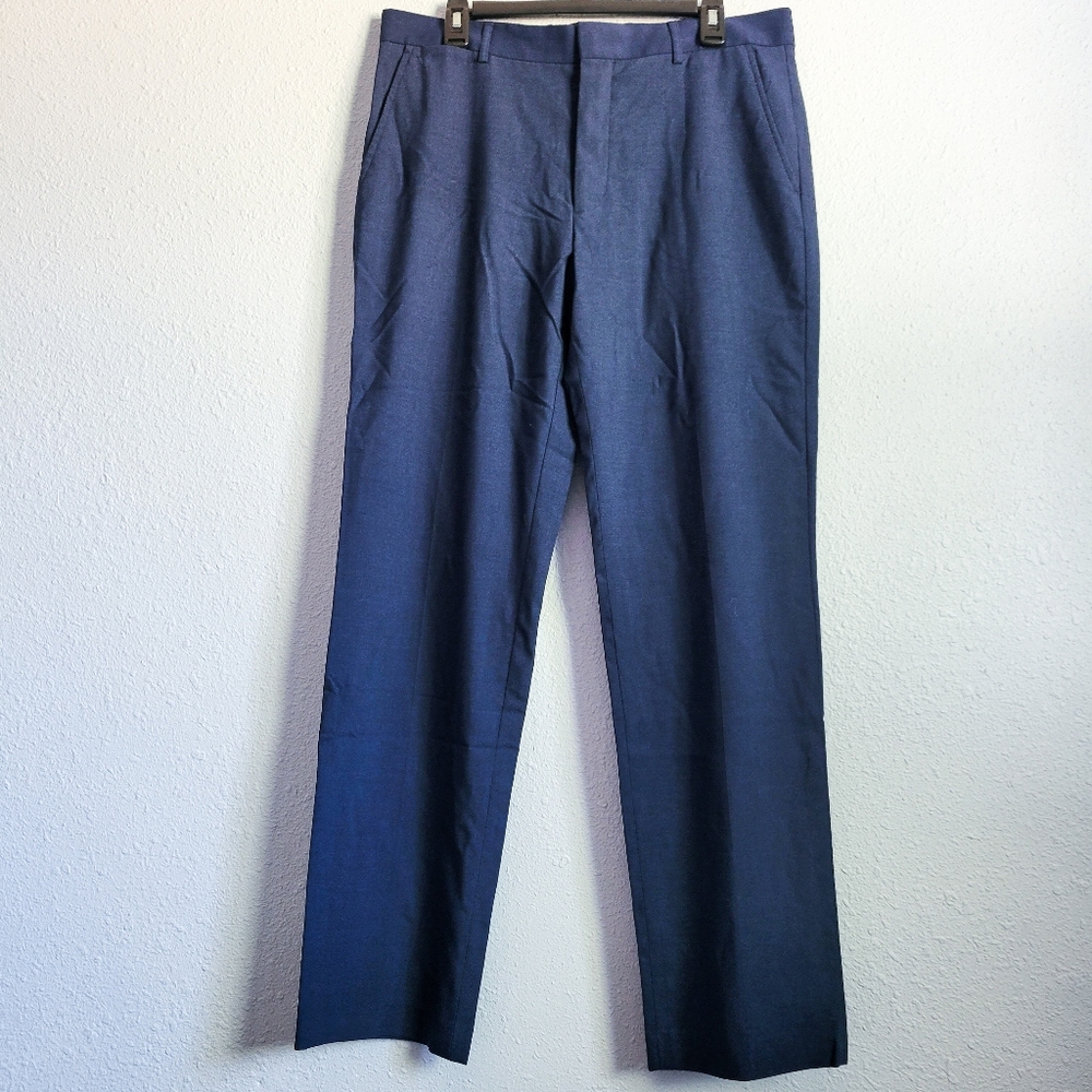 JF J Ferrar Men's Slim Fit Dress Pants Blue  W34 L32